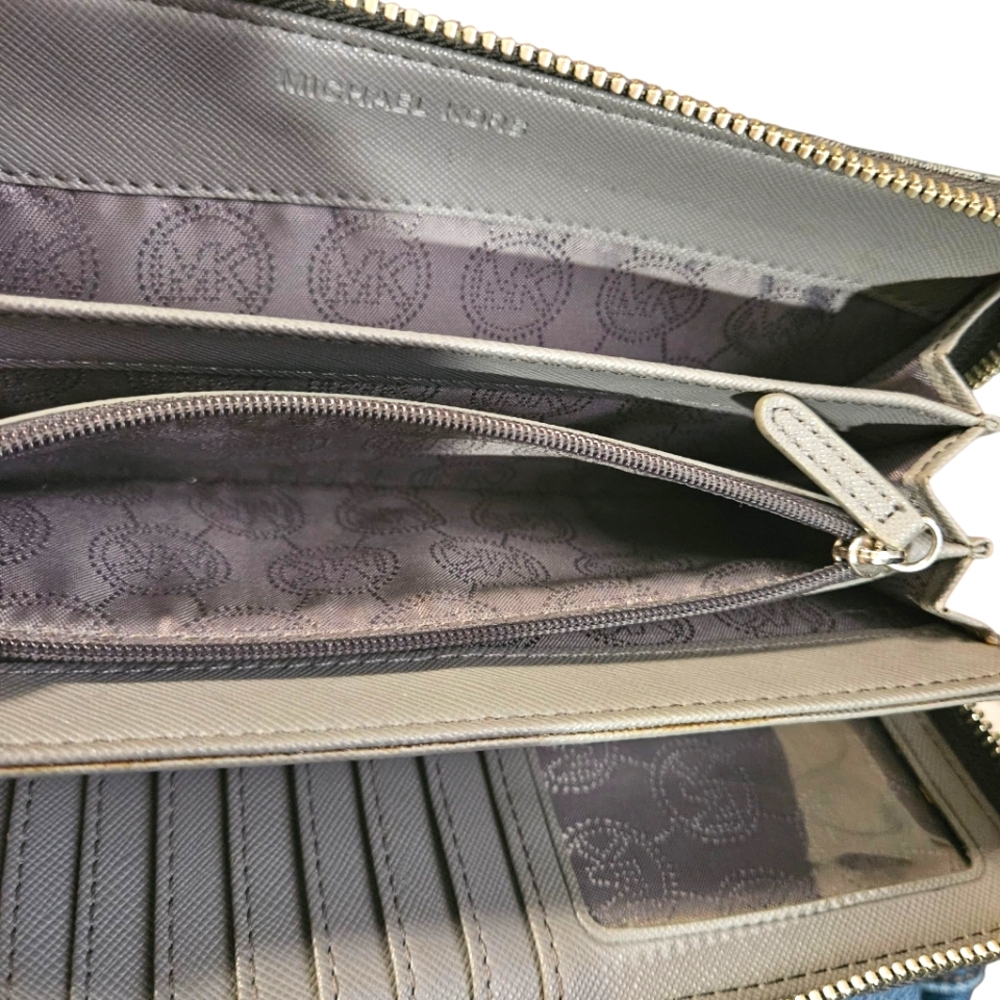 Michael Kors Black and Gray Logo Wallet - Picture 5 of 6